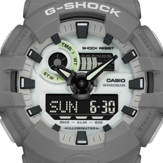 Casio G-Shock Hidden Glow Series GA-700HD-8A Gray Resin Band Men Sports Watch Casio G-Shock Hidden Glow Series GA-700HD-8A Gray Resin Band Men Sports Watch