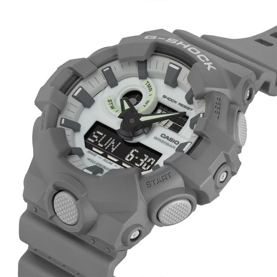 Casio G-Shock Hidden Glow Series GA-700HD-8A Gray Resin Band Men Sports Watch Casio G-Shock Hidden Glow Series GA-700HD-8A Gray Resin Band Men Sports Watch