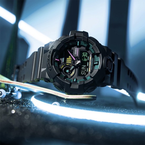 G-SHOCK キタサンブラック G-SHOCK Mod with Black Stainless Steel Bracelet, Purple Hour