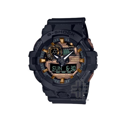 Casio G-Shock Teal and Brown Series GA-700RC-1A Black Resin Band Men Sport Watch