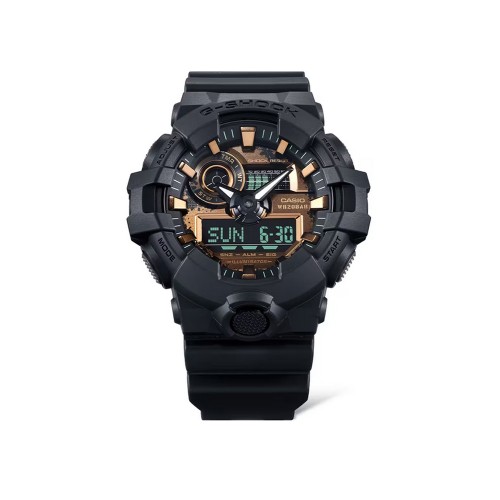 Casio G-Shock Teal and Brown Series GA-700RC-1A Black Resin Band Men Sport Watch