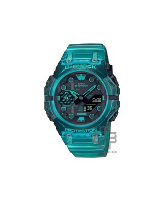 Casio G-Shock GA-B001G-2A Turquoise Blue Translucent Resin Band Men Sports Watch