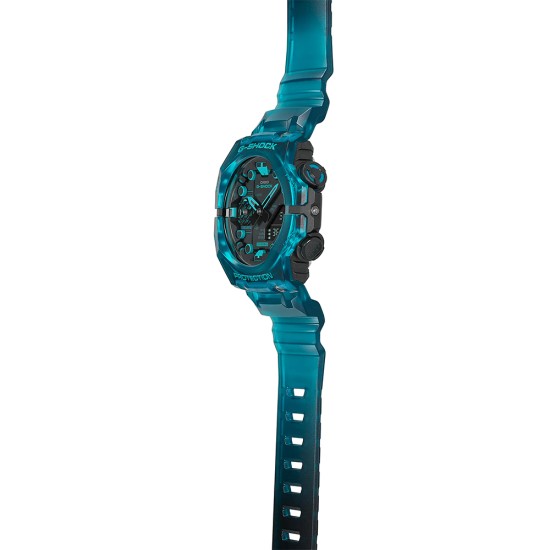 Casio G-Shock GA-B001G-2A Turquoise Blue Translucent Resin Band Men Sports Watch