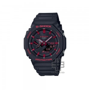 Casio G-Shock Ignite Red Series GA-B2100BNR-1A Black Resin Band Men Sports Watch
