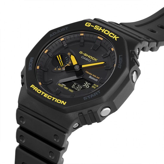 Casio G-Shock Caution Yellow Series GA-B2100CY-1A Black Resin Band Men Sports Watch