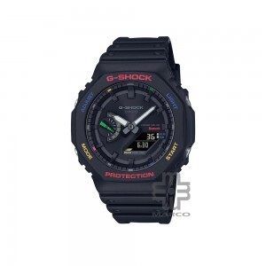 Casio G-Shock Multicolor Accents Series GA-B2100FC-1A Black Resin Band Men Sports Watch