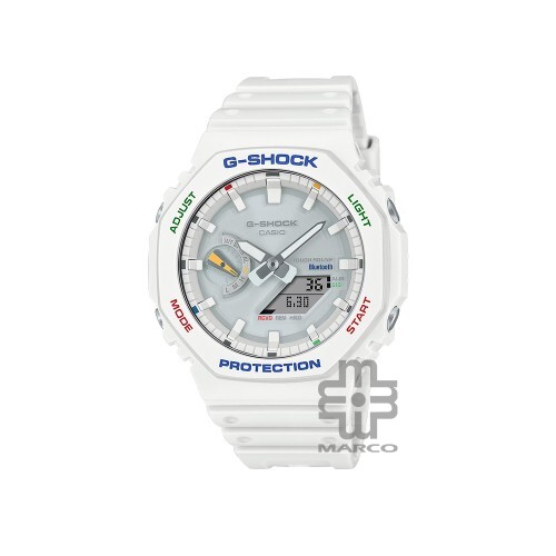 Casio G-Shock Multicolor Accents Series GA-B2100FC-7A White Resin Band Men Sports Watch