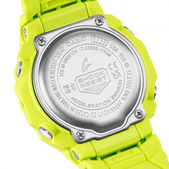 Casio G-Shock G-Squad GBA-950-9A3 Yellow Green Bio-based Resin Band Sport Watch