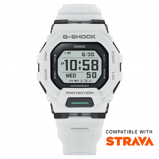 Casio G-Shock G-Squad GBD-200-7 White Resin Band Men Sports Watch