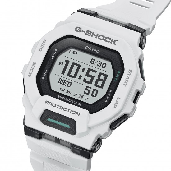 Casio G-Shock G-Squad GBD-200-7 White Resin Band Men Sports Watch