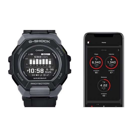 Casio G-Shock G-Squad GBD-300-1 Black Bio-Based Resin Band Men Sports Watch Casio G-Shock G-Squad GBD-300-1 Black Bio-Based Resin Band Men Sports Watch