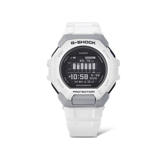 Casio G-Shock G-Squad GBD-300-7 White Bio-Based Resin Band Men Sports Watch