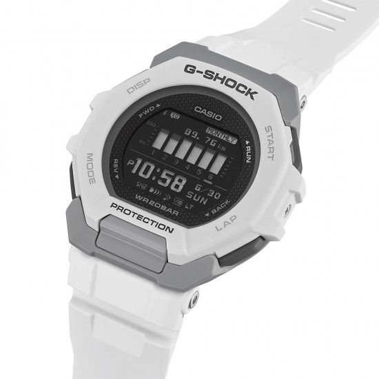 Casio G-Shock G-Squad GBD-300-7 White Bio-Based Resin Band Men Sports Watch