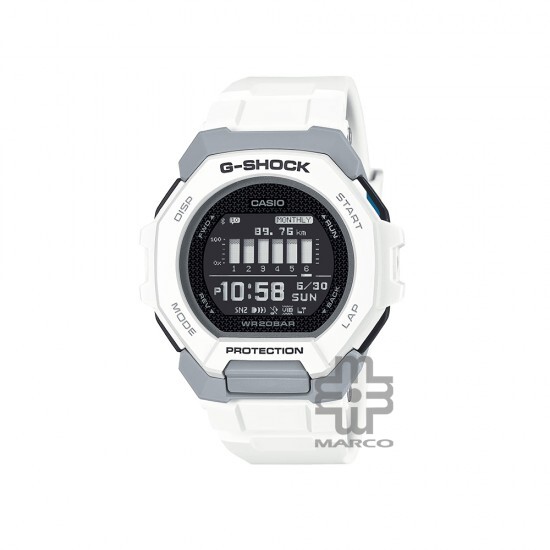 Casio G-Shock G-Squad GBD-300-7 White Bio-Based Resin Band Men Sports Watch