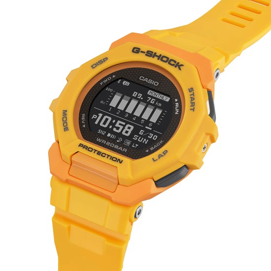 Casio G-Shock G-Squad GBD-300-9 Yellow Bio-Based Resin Band Men Sports Watch