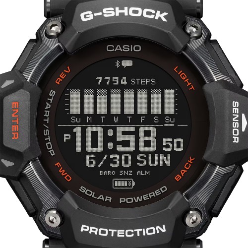 Casio G-Shock G-Squad GBD-H2000-1A Black Bio-Based Resin Band Men Sport Watch