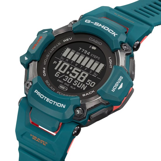 Casio G-Shock G-Squad GBD-H2000-2 Turquoise Blue Bio-Based Resin Band Men Sport Watch