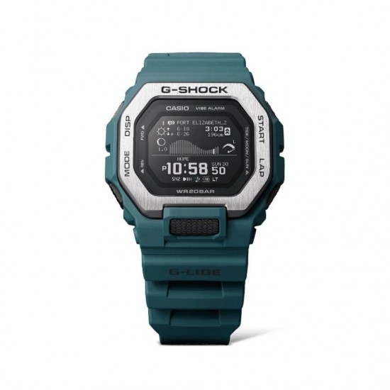 Casio G-Shock GBX-100-2 Turquoise Resin Band Men Sports Watch