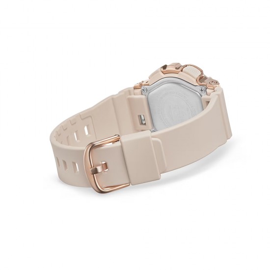 Casio G-Shock Women Pink Gold Metal Covered GM-S110PG-4A Pink Resin Band Sports Watch
