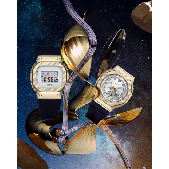 Casio G-Shock Women Metal Covered Bell Courbe Series GM-S2100BC-1A Black Resin Band Sports Watch