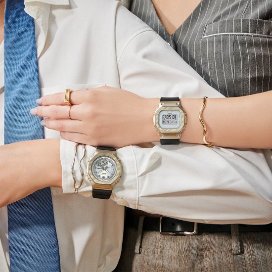 Casio G-Shock Women Metal Covered Bell Courbe Series GM-S2100BC-1A Black Resin Band Sports Watch