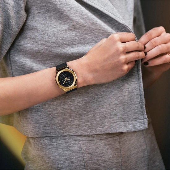 Casio G-Shock Women Black x Gold Series GM-S2100GB-1A Black Resin Band Sports Watch