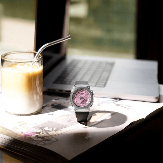 Casio G-Shock Women GM-S2110SR-1A Black Bio-based Resin Band Women Sport Watch