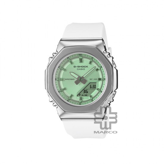 Casio G-Shock Women GM-S2110SR-7A White Bio-based Resin Band Women Sport Watch