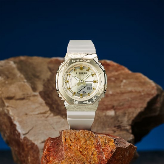 [Limited Edition] Casio G-Shock Women Stone Series GM-S2140GEM-9A White Resin Band Sport Watch