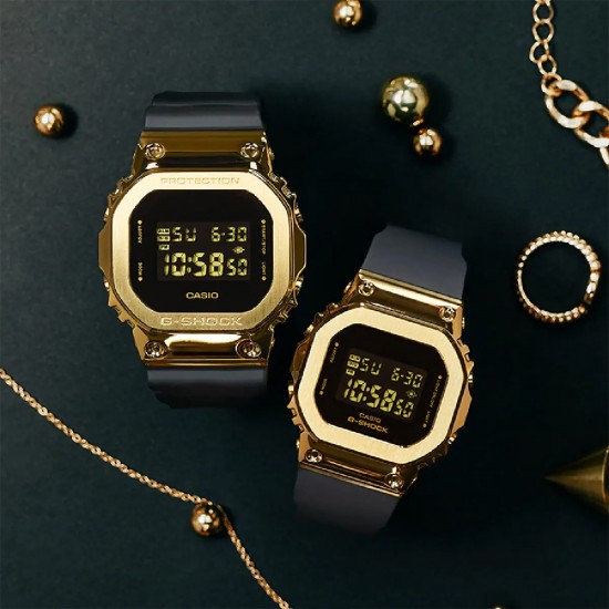 Casio G-Shock Women Black x Gold Series GM-S5600GB-1 Black Resin Band Sports Watch Casio G-Shock Women Black x Gold Series GM-S5600GB-1 Black Resin Band Sports Watch