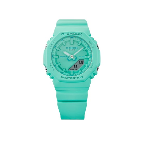 Casio G-Shock Women Tone-On-Tone Series GMA-P2100-2A Turquoise Blue Bio-Based Resin Band Sports Watch