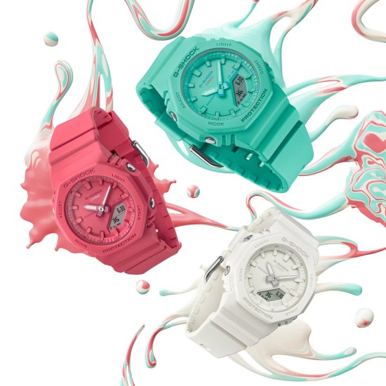 Casio G-Shock Women Tone-On-Tone Series GMA-P2100-2A Turquoise Blue Bio-Based Resin Band Sports Watch