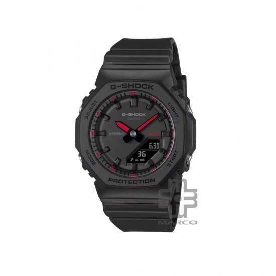Casio G-Shock Women Seasonal Sporty Accent Color Series GMA-P2100SA-1A1 Black Bio-based Resin Band Women Sport Watch