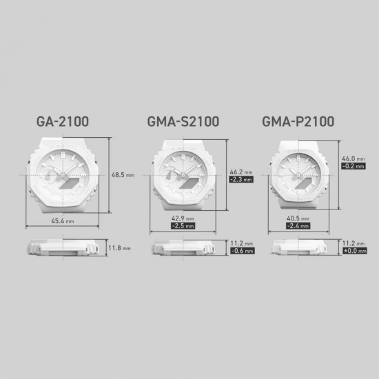 Casio G-Shock Women GMA-P2100SR-7A White Resin Band Women Sport Watch