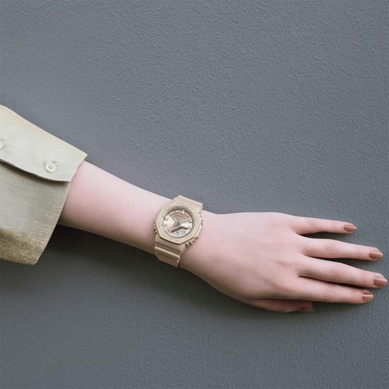Casio G-Shock Women GMA-P2100ST-9A Beige Bio-Based Resin Band Sports Watch Casio G-Shock Women GMA-P2100ST-9A Beige Bio-Based Resin Band Sports Watch