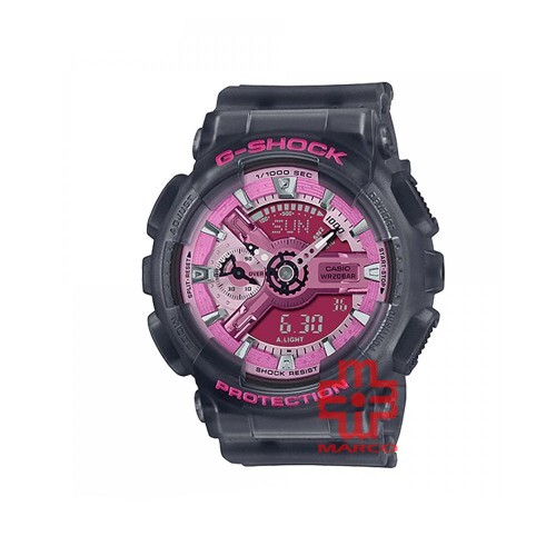 Casio G-Shock Women GMA-S110NP-8A Black Semi-trans Resin Band Sports Watch