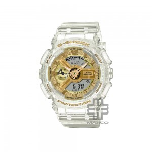 Casio G-Shock Women Clear & Gold Series GMA-S110SG-7A Translucent Resin Band Sport Watch