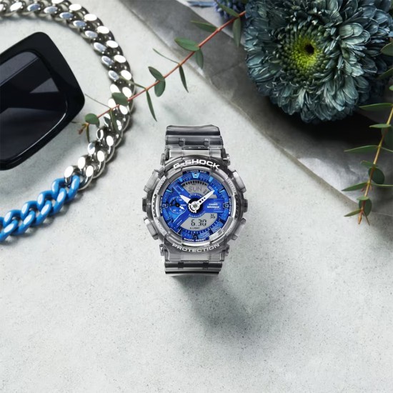 Casio G-Shock Women Girls Ice Smurfs Series GMA-S110TB-8A Grey Translucent Resin Band Sport Watch Casio G-Shock Women Girls Ice Smurfs Series GMA-S110TB-8A Grey Translucent Resin Band Sport Watch