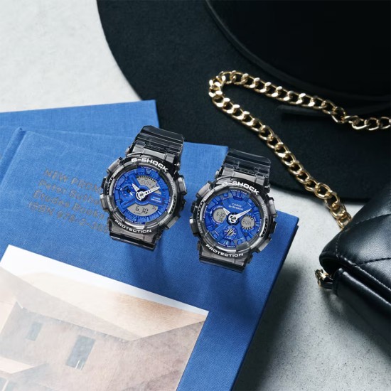 Casio G-Shock Women Girls Ice Smurfs Series GMA-S110TB-8A Grey Translucent Resin Band Sport Watch Casio G-Shock Women Girls Ice Smurfs Series GMA-S110TB-8A Grey Translucent Resin Band Sport Watch