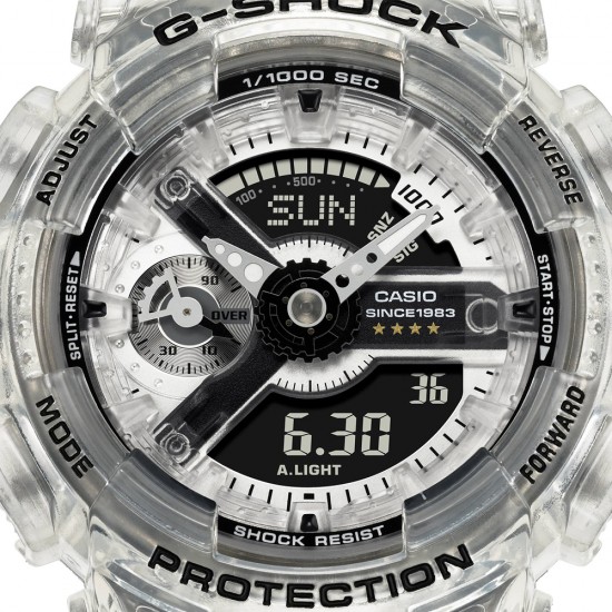Casio G-Shock Women Clear Remix Series GMA-S114RX-7A White Transparent Resin Band Sports Watch