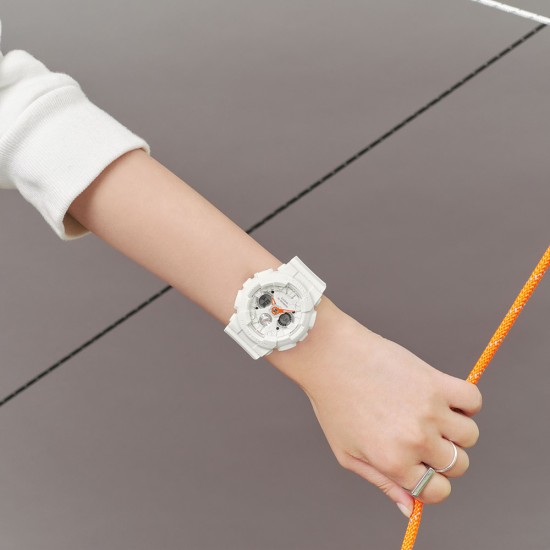 Casio G-Shock Women Seasonal Sporty Accent Color Series GMA-S120SA-7A1 White Bio-based Resin Band Women Sport Watch