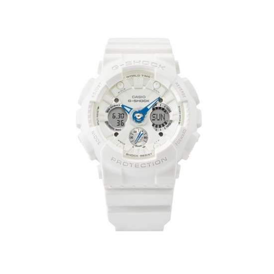 Casio G-Shock Women Seasonal Sporty Accent Color Series GMA-S120SA-7A2 White Bio-based Resin Band Women Sport Watch