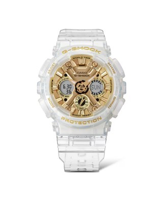 Casio G-Shock Women Clear & Gold Series GMA-S120SG-7A Translucent Resin Band Sport Watch