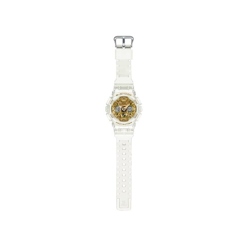 Casio G-Shock Women Clear & Gold Series GMA-S120SG-7A Translucent Resin Band Sport Watch