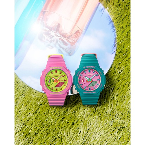 Casio G-Shock Women Bright Summer Colors Series GMA-S2100BS-3A Turquoise Green Resin Band Sports Watch