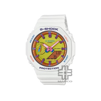 Casio G-Shock Women Bright Summer Colors Series GMA-S2100BS-7A White Resin Band Sports Watch