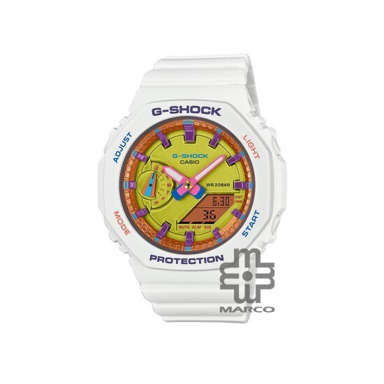 Casio G-Shock Women Bright Summer Colors Series GMA-S2100BS-7A White Resin Band Sports Watch