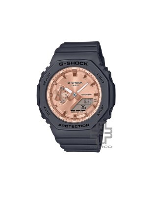 Casio G-Shock Women Pink Gold Metallic Dial GMA-S2100MD-1A Black Resin Band Sports Watch