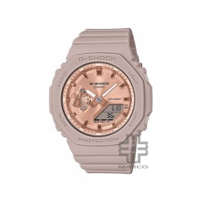 Casio G-Shock Women Pink Gold Metallic Dial GMA-S2100MD-4A Black Resin Band Sports Watch