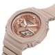 Casio G-Shock Women Pink Gold Metallic Dial GMA-S2100MD-4A Beige Resin Band Sports Watch